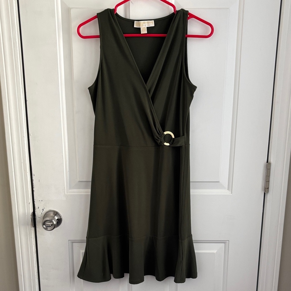Michael Kors Olive Green Mini Dress with Buckle